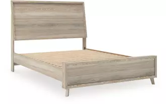 Ashley hasbrick queen panel footboard in tan