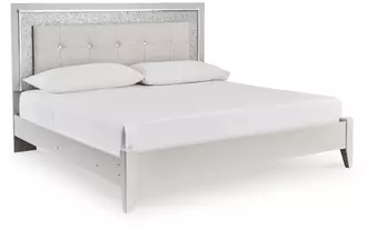 Ashley zyniden king panel footboard w/rails in silver