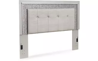 Ashley zyniden queen uph panel headboard in silver