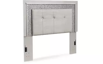 Ashley zyniden full uph panel headboard in silver