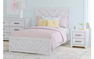 Ashley cayboni full panel headboard/footboard in whitewash