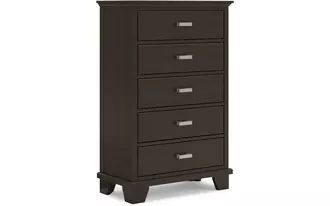 five drawer chest covetown dark brown