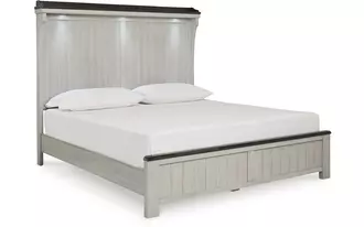 Ashley darborn queen/king panel rails in gray/brown