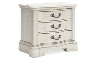 THREE DRAWER NIGHT STAND Arlendyne Antique WhiteB980-93 ASHLEY