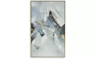 wall art cormette blue/white/gold finish