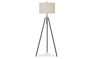 METAL FLOOR LAMP (1/CN) Cashner Black/Gold FinishL206101 ASHLEY
