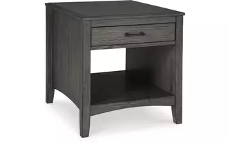Ashley montillan rectangular end table in grayish brown
