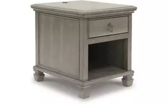 rectangular end table lexorne gray