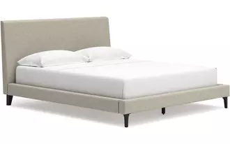 Ashley cielden cal king uph bed w/roll slats in two-tone