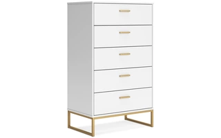 FIVE DRAWER CHEST Socalle White/GoldEB1867-245 ASHLEY
