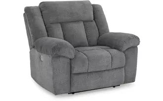 pwr recliner/adj headrest tip-off slate