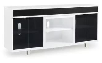 xl tv stand w/fireplace option gardoni white/black