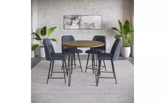 Ashley brennan round counter table w/hairpin legs brennan dining in 