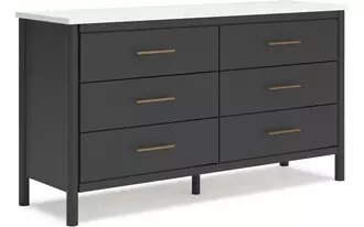 six drawer dresser cadmori black/white