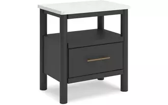 one drawer night stand cadmori black/white