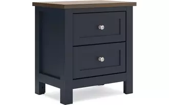 two drawer night stand landocken brown/blue