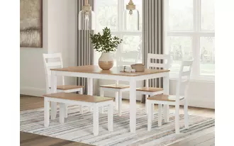 dining room table set (6/cn) gesthaven natural/white