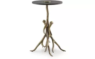 accent table lemkins black/antique gold finish