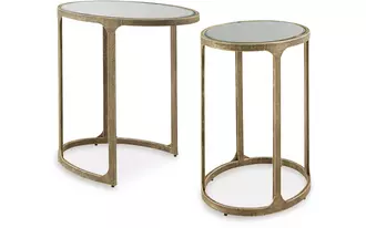 accent table set (2/cn) irmaleigh antique gold finish