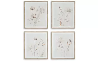wall art set (4/cn) bondner beige/rust