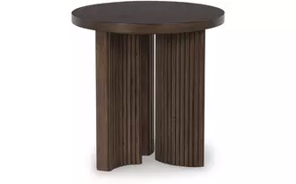 round end table korestone dark brown