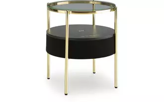 accent table with speaker nedman black/gold finish