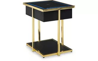 accent table with speaker rexwell black/gold finish