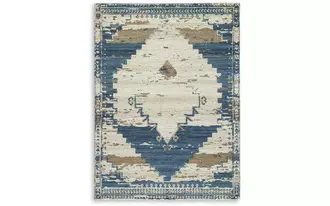 large rug varnler blue/brown/tan