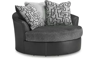 oversized swivel accent chair brixley pier graphite
