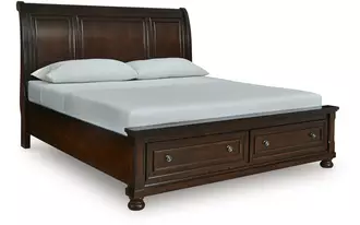 Ashley porter king/cal king sleigh headboard in rustic brown