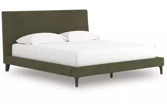 king uph bed w/roll slats chirason brown
