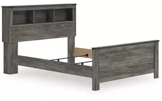 Ashley frandern queen bookcase headboard in warm gray