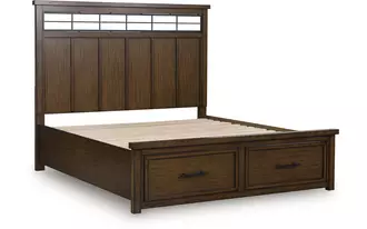 Ashley taffenbrook queen/king panel rails in medium brown