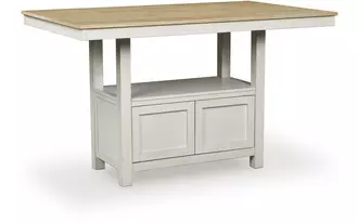 rect dining room counter table purlaney antique white/natural