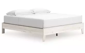 Ashley socalle king platform bed in light natural