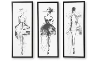 Ashley mckerrick wall art set (3/cn) in black/white