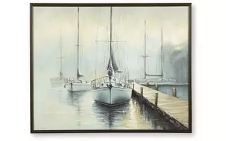 Ashley worthney wall art in blue/white/brown