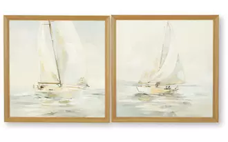 Ashley winbrook wall art set (2/cn) in gray/tan/gold finish