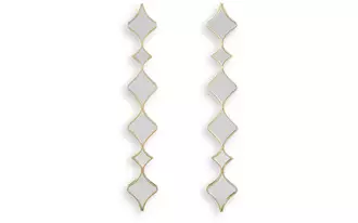 Ashley harriswood accent mirror set (2/cn) in gold finish