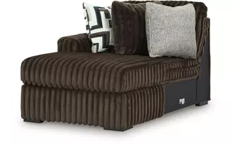 Ashley midnight-madness laf corner chaise in chocolate