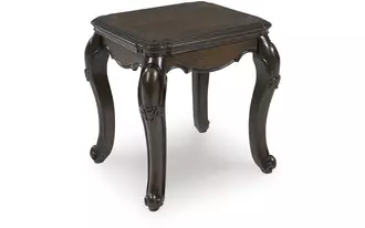 Ashley maylee rectangular end table in dark brown