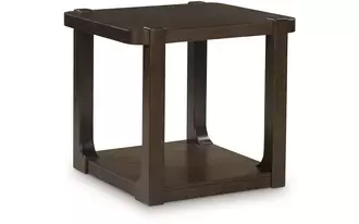 Ashley breckington rectangular end table in dark brown