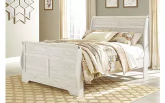 Ashley willowton queen sleigh footboard in whitewash