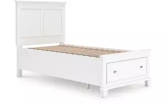 Ashley fortman twin storage ftbd w/roll slats in white