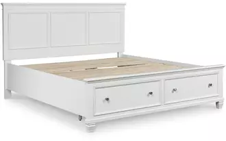 Ashley fortman k/ck storage ftbd w/roll slats in white