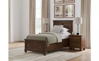 Ashley danabrin twin storage ftbd w/roll slats in brown