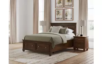 Ashley danabrin q storage ftbd w/roll slats in brown