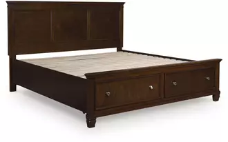 Ashley danabrin k/ck storage ftbd w/roll slats in brown