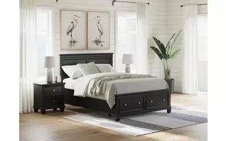 Ashley lanolee q storage ftbd w/roll slats in black