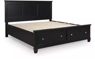 Ashley lanolee k/ck storage ftbd w/roll slats in black